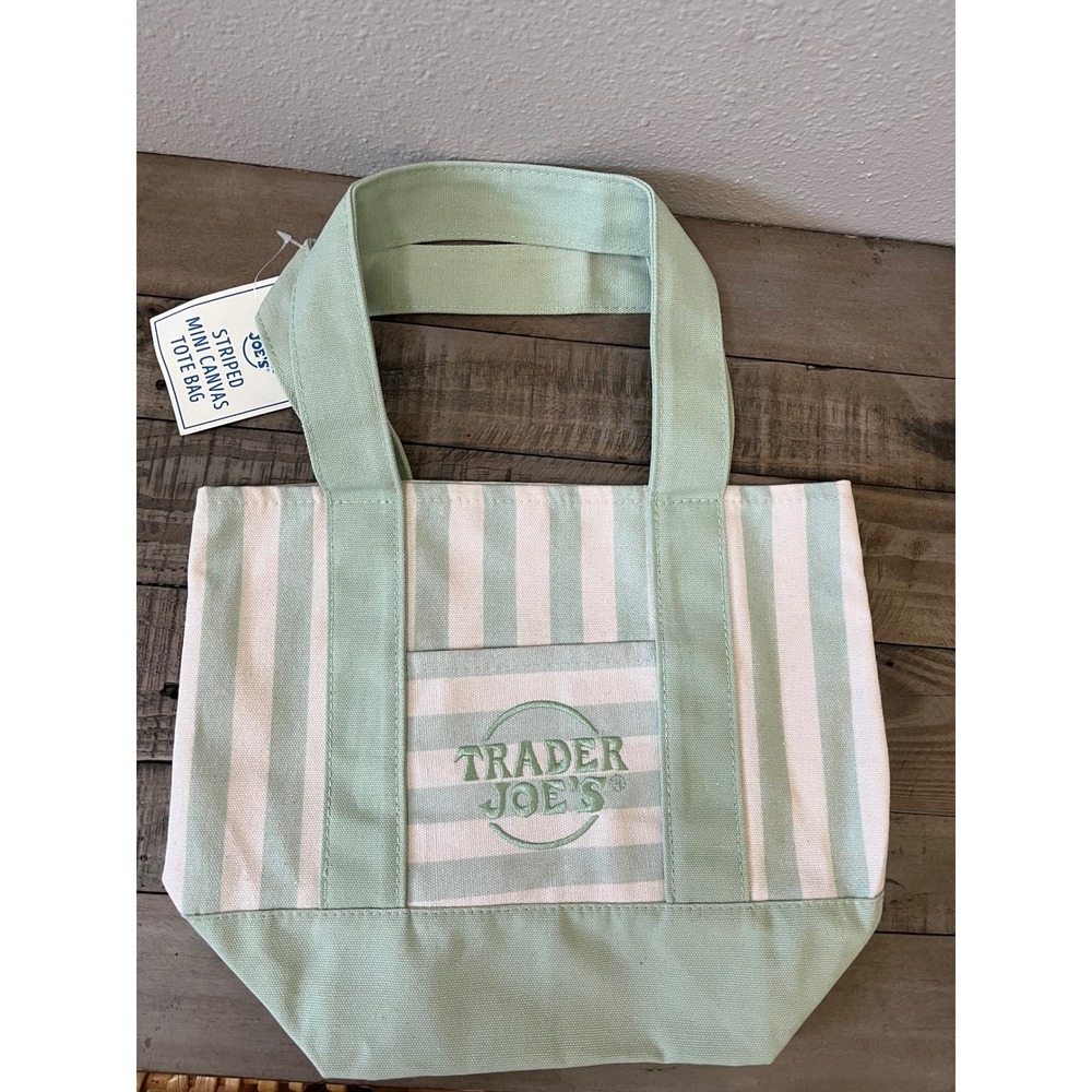 Canvas Trader Joe's striped Mini tote